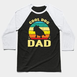 Retro Cool Bulldog Dog Dad Baseball T-Shirt